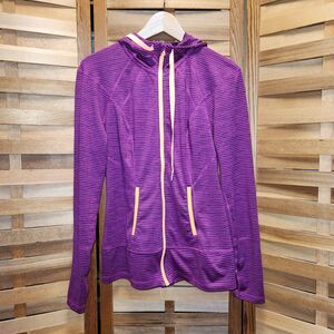 lukka Athletic Purple Orange Jacket Women M Hoodie Polyester Spandex